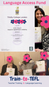 Train-to-TEFL founder presents learners with achievement certificates.